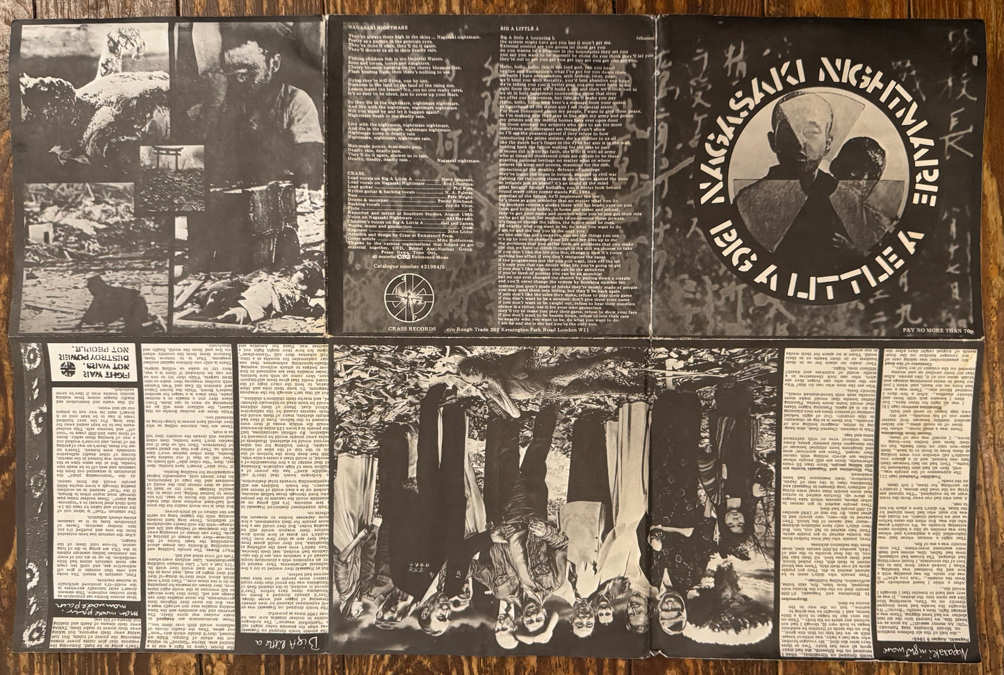 CRASS "Nagasaki Nightmare" b/w "Big A Little A"