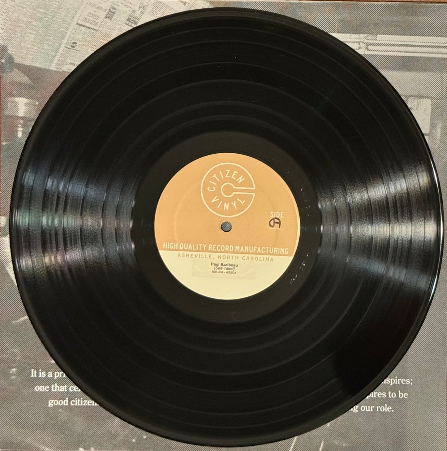 PAUL BARIBEAU "Unbearable" TEST PRESSING