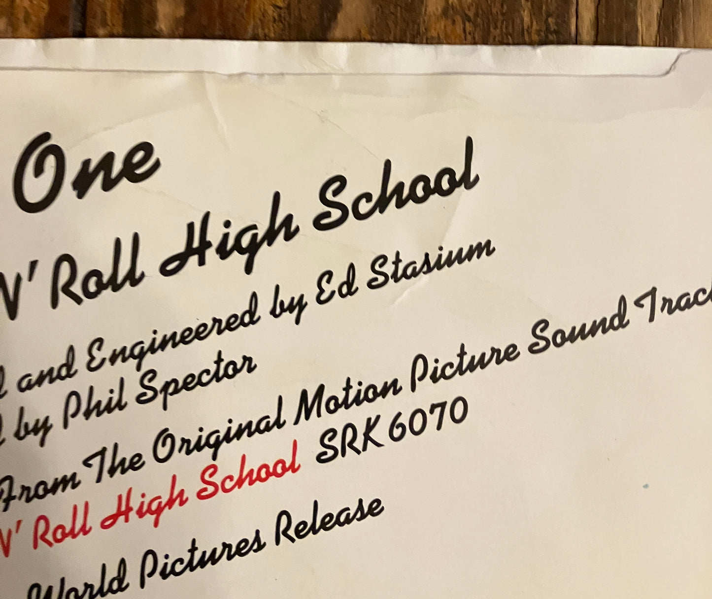 RAMONES "Rock 'n' Roll High School" (UK Pressing)