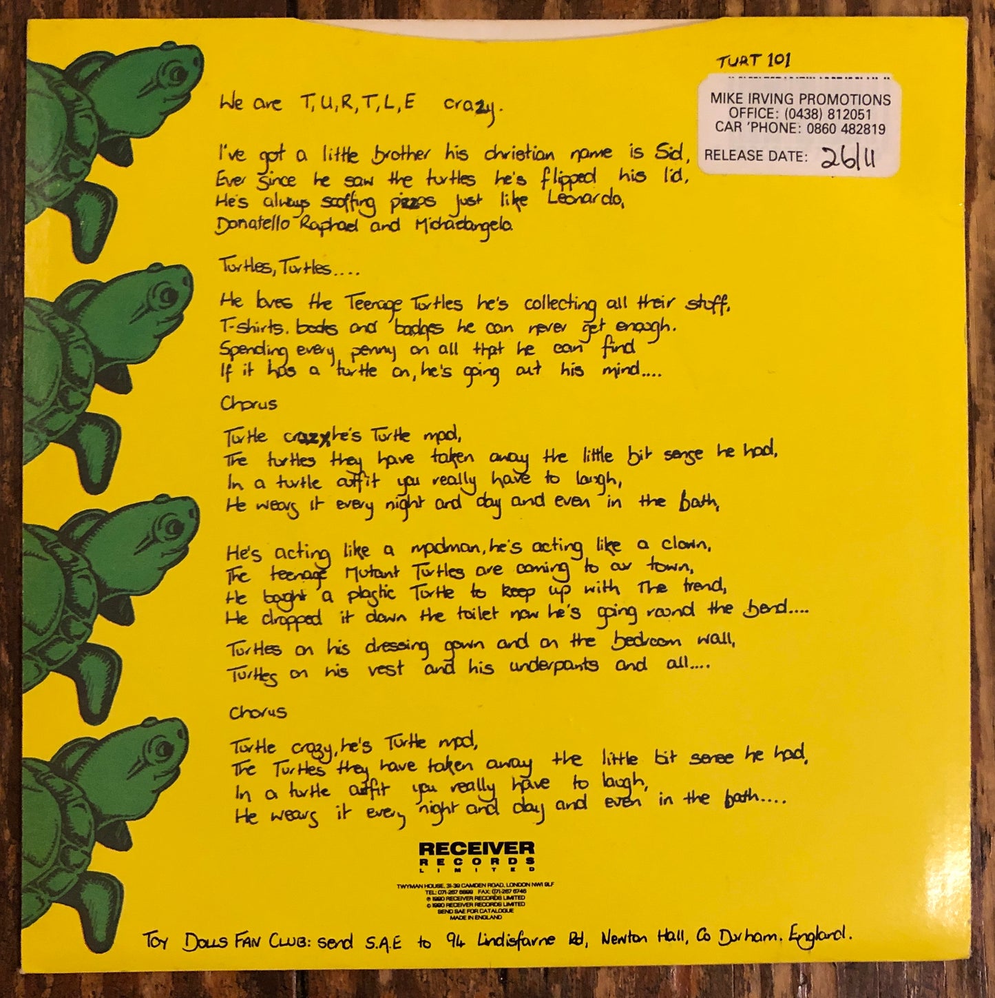 TOY DOLLS "Turtle Crazy"