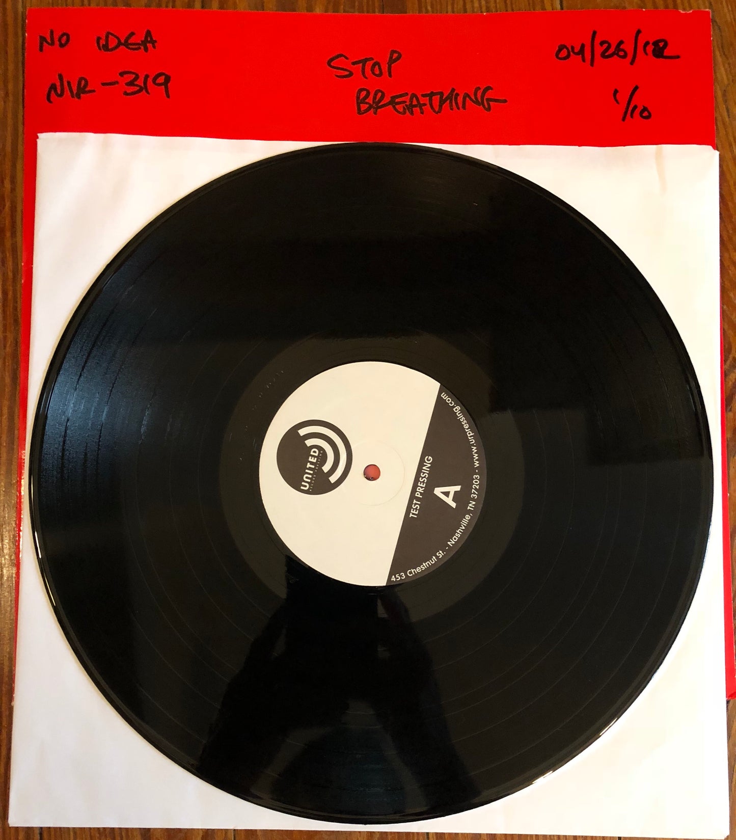 STOP BREATHING "Stop Breathing" TEST PRESSING