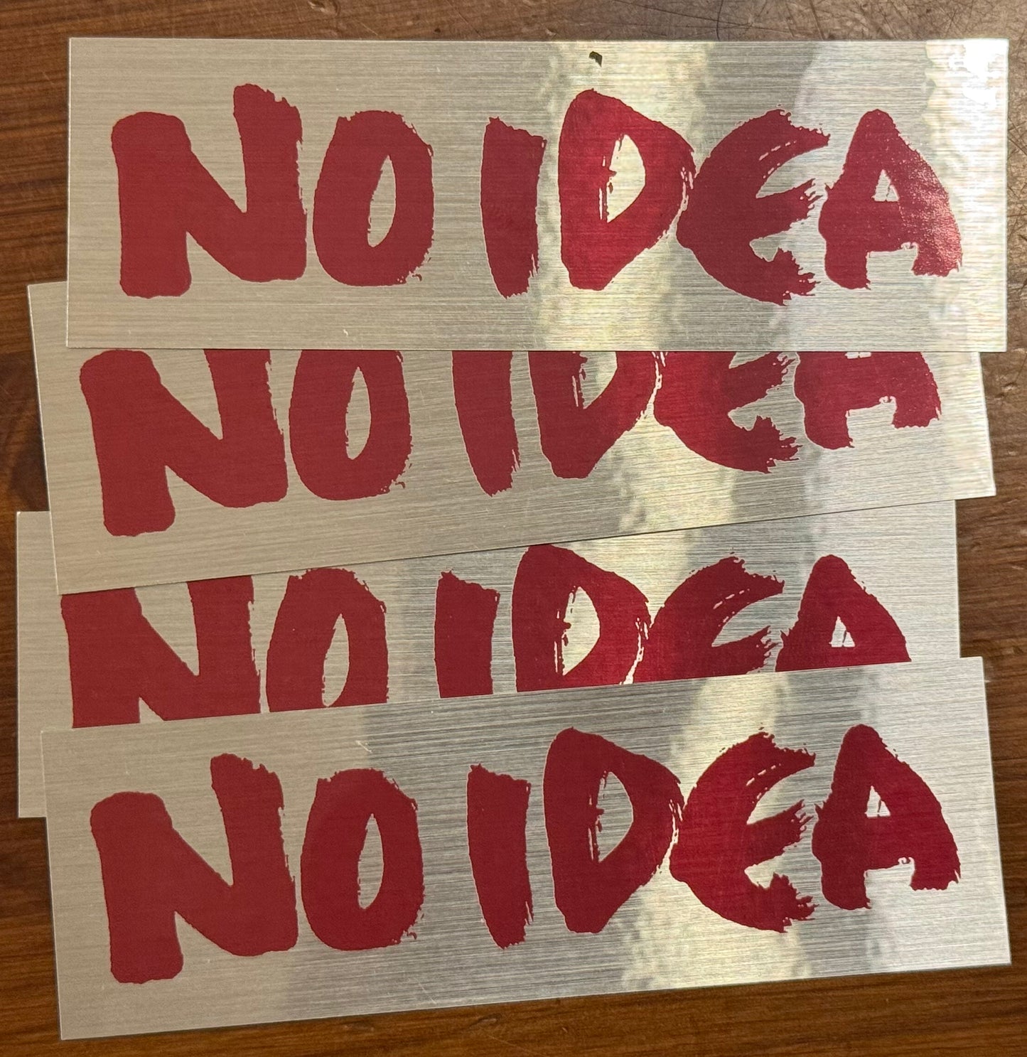 NO IDEA "Logo" Sticker (Burgundy on Brushed Metal)