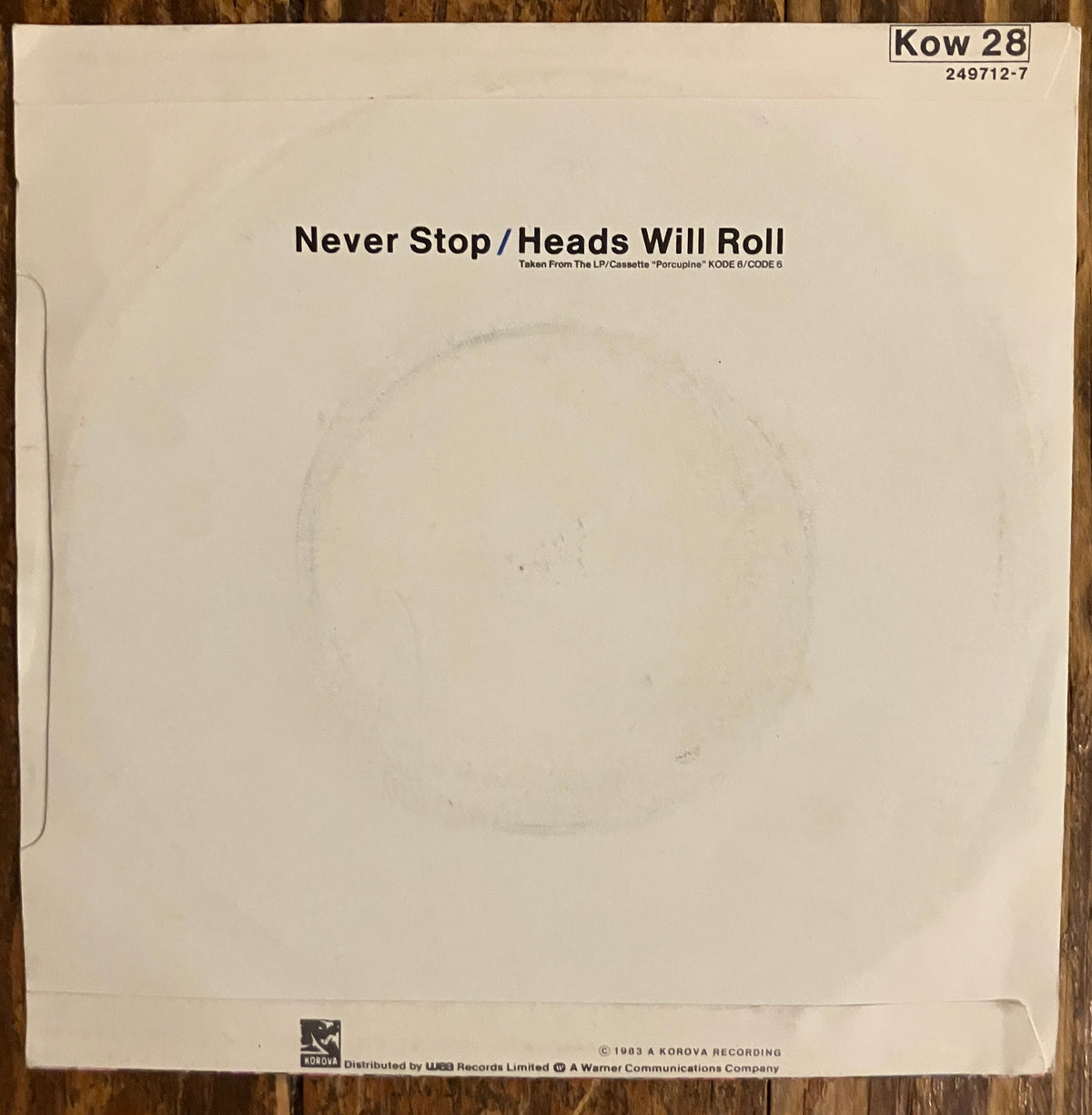 ECHO AND THE BUNNYMEN "Never Stop" b/w "Heads Will Roll"